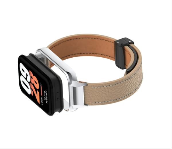 Xiaomi Smart Band 8 Active rem med litchi-mønster magnetisk spænde Brun Brown