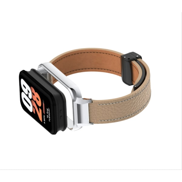Xiaomi Smart Band 8 Active Strap with Litchi Pattern Magnetic Buckle Brown Brown