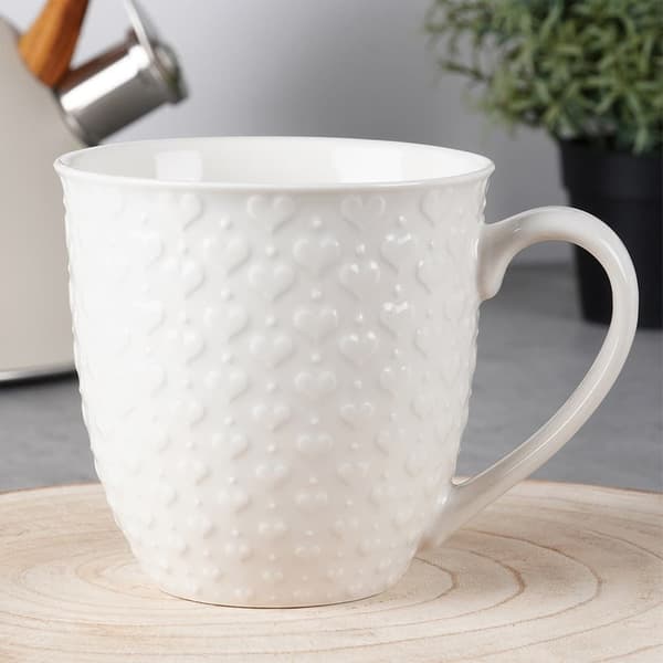Stor keramisk mugg för drycker Kaffe Te Örter Vit 580 ml_MGF