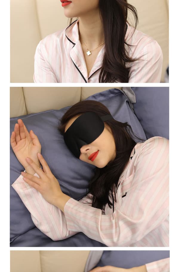 3-pack - 3D Sovmask / Ögonmask / Ögonbindel - Svart Svart_MGF