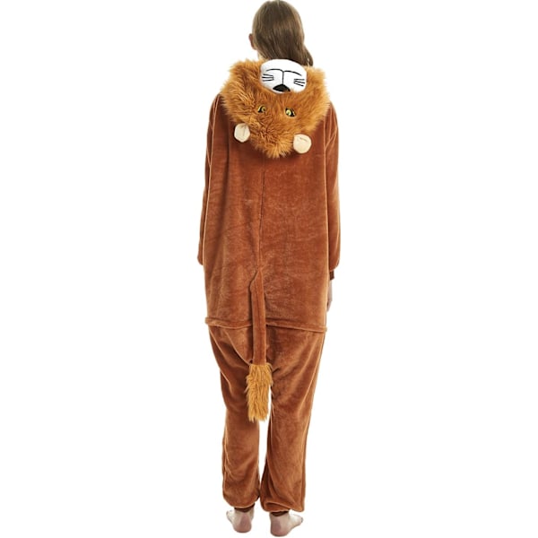 Voksen Unisex Jumpsuits Kostume Dyrekostume Dragt Kick Suit Natkjole Pyjamas Hætte Natbeklædning Cosplay Tegneserie Kigurumi Karneval Jul Halloween A-löwe L