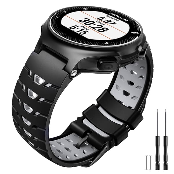 Klokkerem til Garmin Forerunner 630 Silikon Svart/Grå
