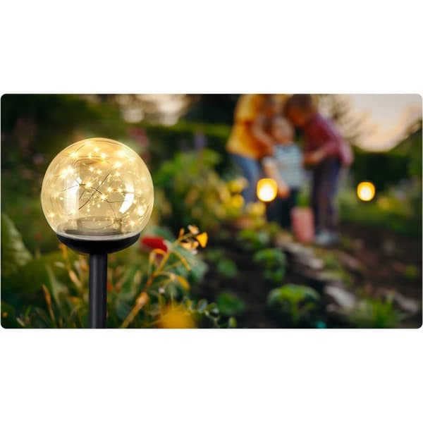 Solcellelampe, transparent kugle, 4 stk. Ilumen LS-103_MGF