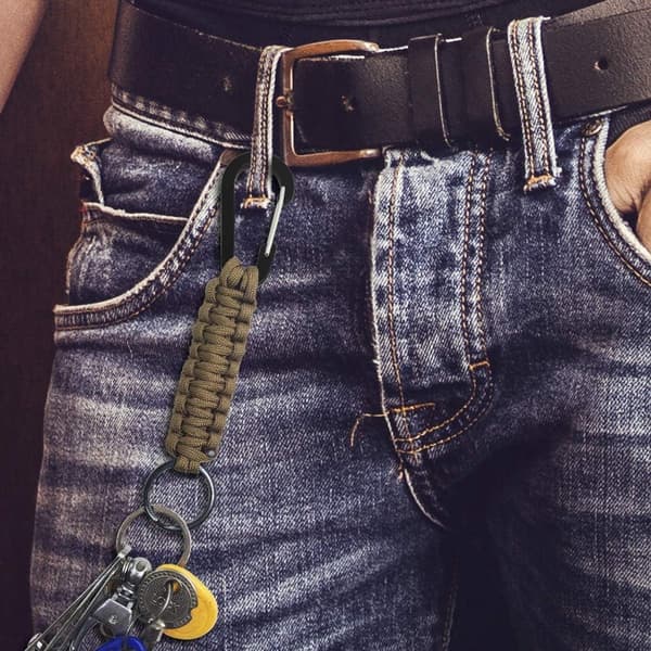Paracord nyckelringar med karbinhake, 5-pack, unisex för utomhusaktiviteter