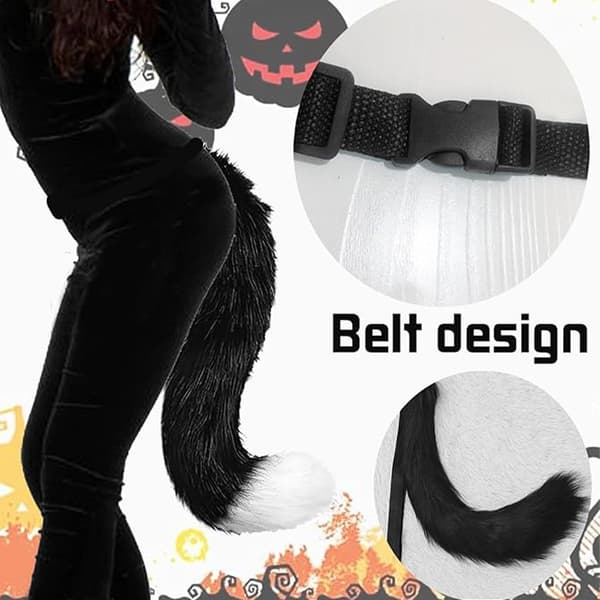 Halloween Plush Fox Costume Set - Includes Mask, Collar, Tail, and Paws