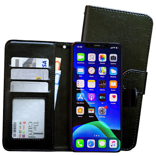 iPhone X/Xs - Plånboksfodral / Magnetiskt Omslag Brun