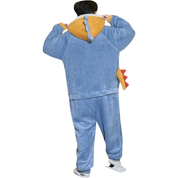 Voksen unisex jumpsuits, kostume dyrekostume onesie, natkjole, pyjamas, hættetrøje, nattøj, cosplay, pap natkostumer fest, halloween Damdinosaurie S