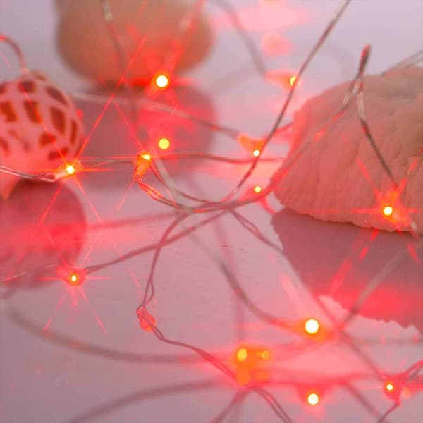 LED-slingor Batteridriven, 4-pack Mini batteridriven koppar Red_MGF Red 4 Pack