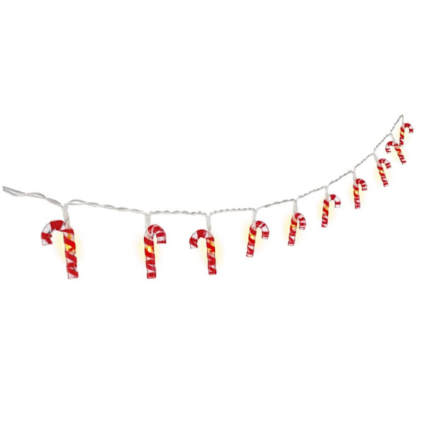 10 LED-valoa \"Karkkikepit\" Röd, Transparent
