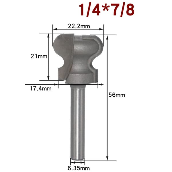 Two Arc Nail Router Bit 1/4*7/8 Silver - For Woodworking