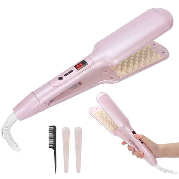 Volumengivende krøllejern gitter hårvolumen crimper fluffy hårkrøllejern til hårstylingværktøj 110‑220V EU-stik 0.2