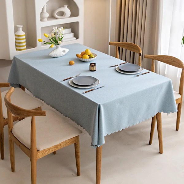 Vandtæt dug, nordisk bomuld og linned dug, japansk stil, ensfarvede duge til spisebord, sofabord, khaki Khaki 140x180cm