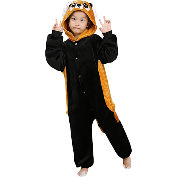 Barn/Unisex Fancy Dress Dyre Kostyme Onesie Pyjamas Jumpsuit Cosplay Kigurumi Jul Halloween Fancy Dress Tvättbjörn 120