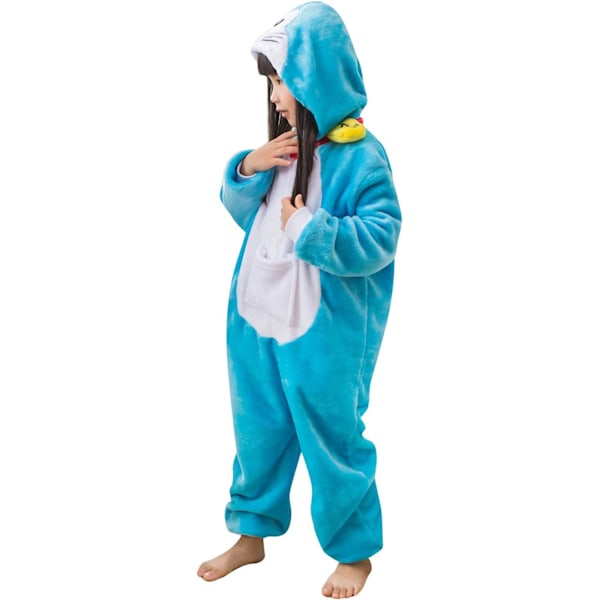 Barn unisex jumpsuit, 2023 kostymdjur onesie nattklänning pyjamas huvtröja cosplay kigurumi nattkläder jul halloween Doraemon2 130