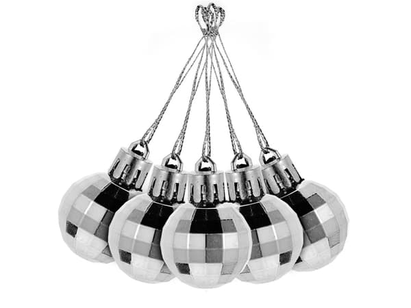36-pak julekugler - Sølv & Hvid - 3 cm_MGF