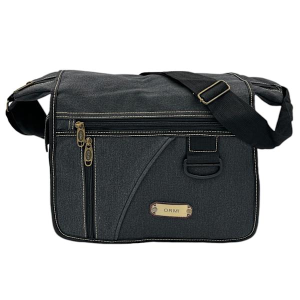 Olkalaukku, kangaskassi Musta Black one size