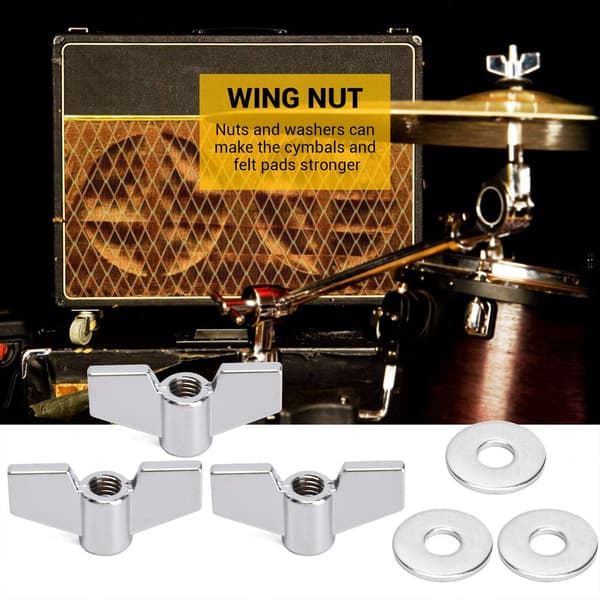 23-delars cymbaltillbehörsset - filtkuddar - trumnyckel