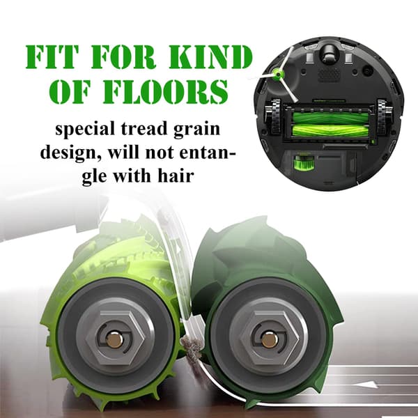 Hovedbørster/gummibørster til iRobot Roomba i7, 4 par Grøn iRobot Roomba Green