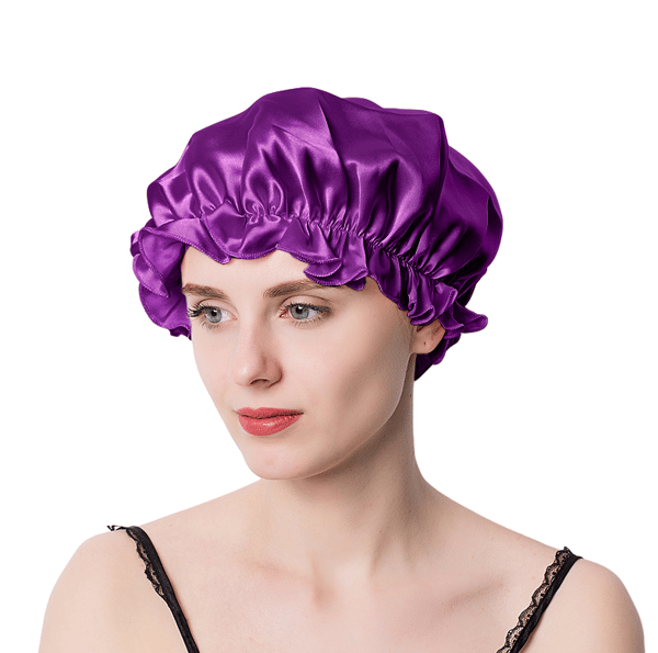 100% Silk Sleep Cap Purple M Purple M