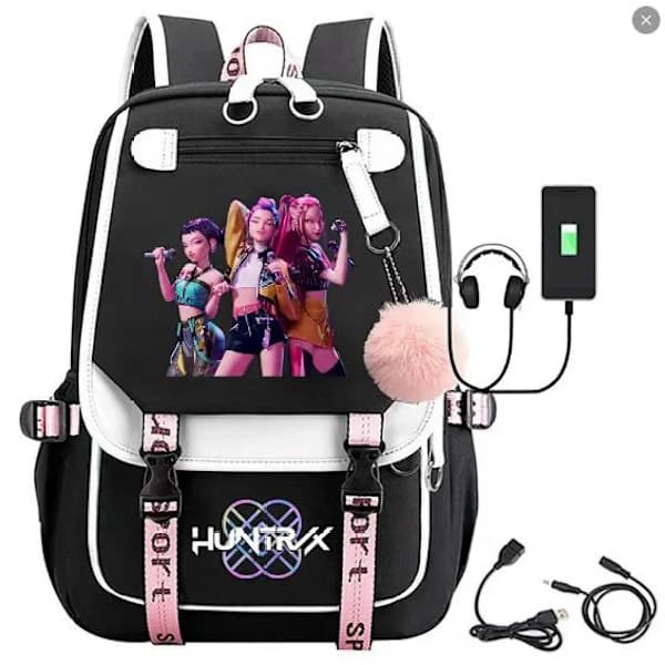 K-Pop Demon Hunters Anime School Backpack Cute Cartoon Bag for Students