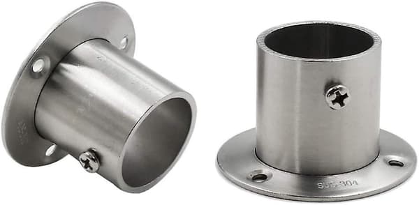 Flangeholder til garderobestang i rustfrit stål, bruseforhængsstik, konsolstøtte til rør, 4-pak (diameter 32 mm/1,25 tommer)_MGF