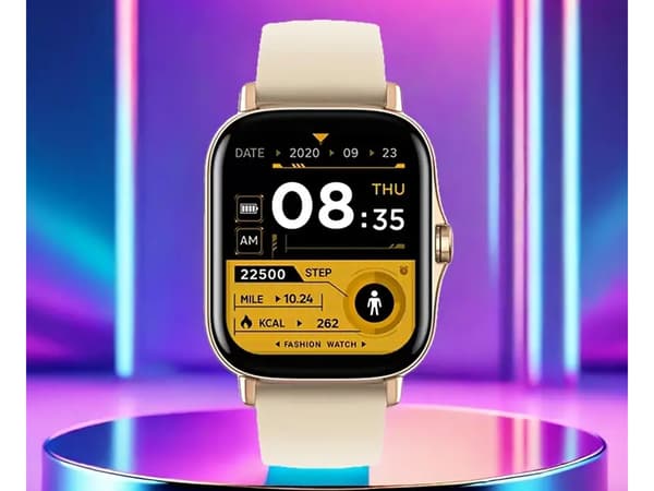 Smartklokke dame herre gummirem sport Bluetooth-samtale gull_MGF Gold