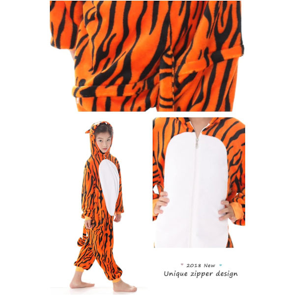 Unisex børnejumpsuits, 2023 kostume dyreonesie natkjole pyjamas hættede nattøj cosplay kigurumi nattøj jul halloween Bigtigger 140