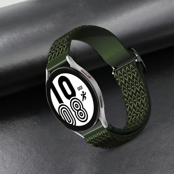 Joustava Säädettävä Nylon 20mm Vaihtoranneke Älykellolle, Sopii Samsung Galaxy Watch 3/4/4 Classic/Active/Active 2/Gear Sport - Pinkki