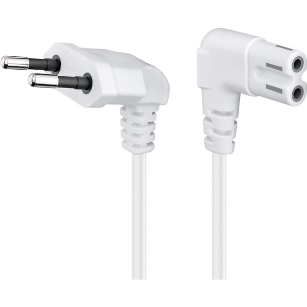 Connection cable Euro plug angled at both ends, 5 m, white Vit