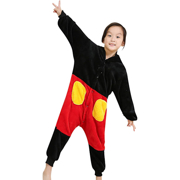 Barn unisex jumpsuit, 2023 kostymdjur onesie nattklänning pyjamas huvtröja cosplay kigurumi nattkläder jul halloween Musse 100