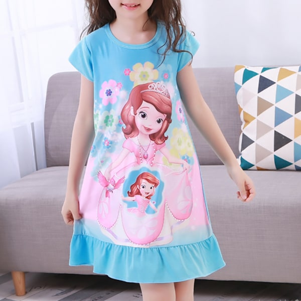 Flickor Nattlinne Nattklänning Prinsessa Kortärmad Pyjamas Nattkläder Nattlinne Hemkläder för Barn Storlekar 2-12 År #6 #6 10