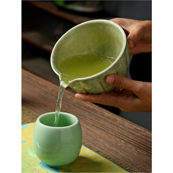 Keraaminen Matcha-tee, sisältää matcha-kulhon ja matcha-vispilän, 5-osainen setti valkoinen white