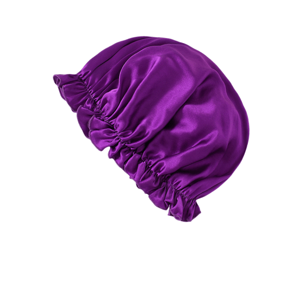 100% Silk Sleep Cap Purple L Purple L