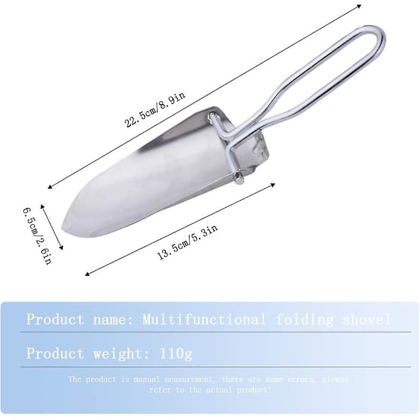Mini Fällbar Spad i Rostfritt Stål för Trädgårdsarbete, Plantering, ogräsrensning, Trädgårdsredskap