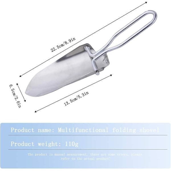 Mini sammenleggbar spade i rustfritt stål for hagearbeid, planting, luking, hageredskaper
