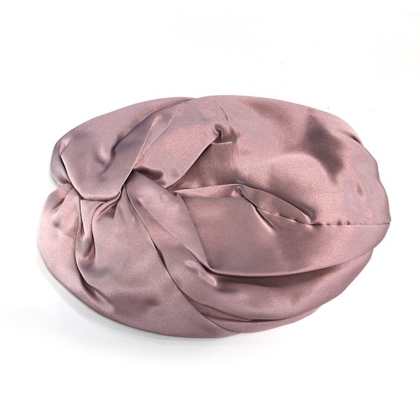 Dobbeltlags sovehette i 100 % silke, rosa Pink