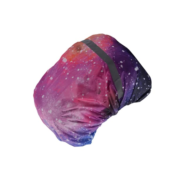 Waterproof backpack cover with reflective strip Pink starry sky M M