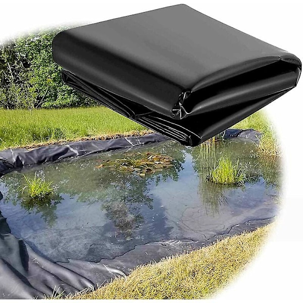 Dammfolie 5x10m/6x8m/7x8m 0,2mm HDPE Forstærket Membran Stor Rivestærk Fiskedam Landbrug Sort Presenning Koi Damme, Flerfarvet, 3x5m/10x16f
