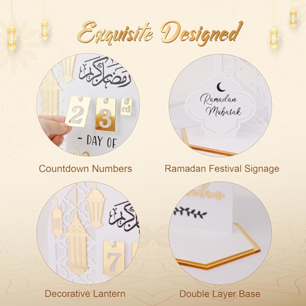 Ramadan Advent Nedräkningskalender Akryl: Ramadan Dekorationer för Hem Eid Mubarak Borddekor