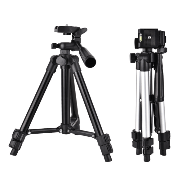 Portable Aluminum Alloy Tripod - 360º Rotatable Silver Silver