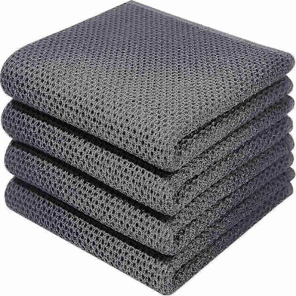 6-pack 100% Bomull Frotté Köksdukar - Hängögla för Disk och Köksrengöring - Perfekt Mörkgrå 34*73cm_MGF Dark gray 34*73cm