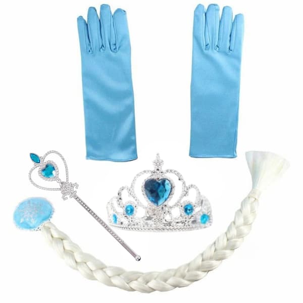 Elsa kostym maskerad karneval prinsessklänning flicka bal_MGF