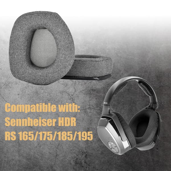 Ørepuder til Sennheiser HDR RS 165/175/185/195 Sort Black
