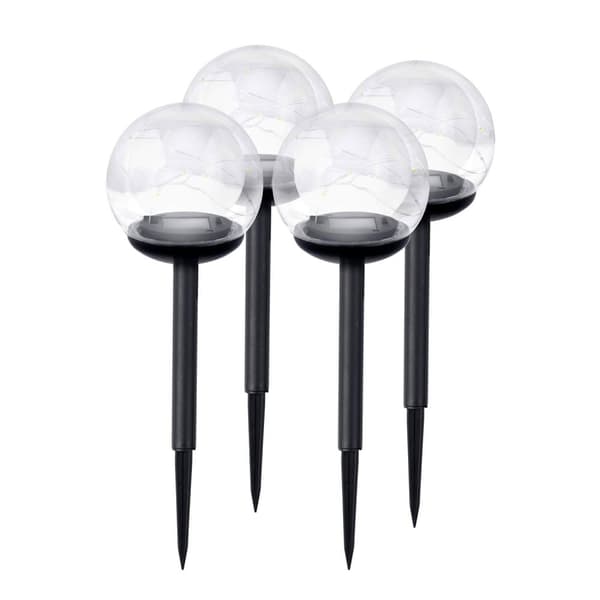 Solcellelampe, transparent kugle, 4 stk. Ilumen LS-103_MGF