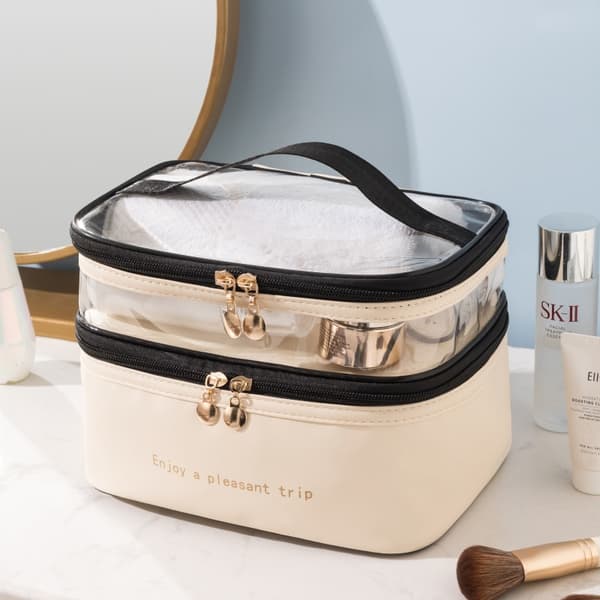 Makeup Taske Toilettaske Beige Beige
