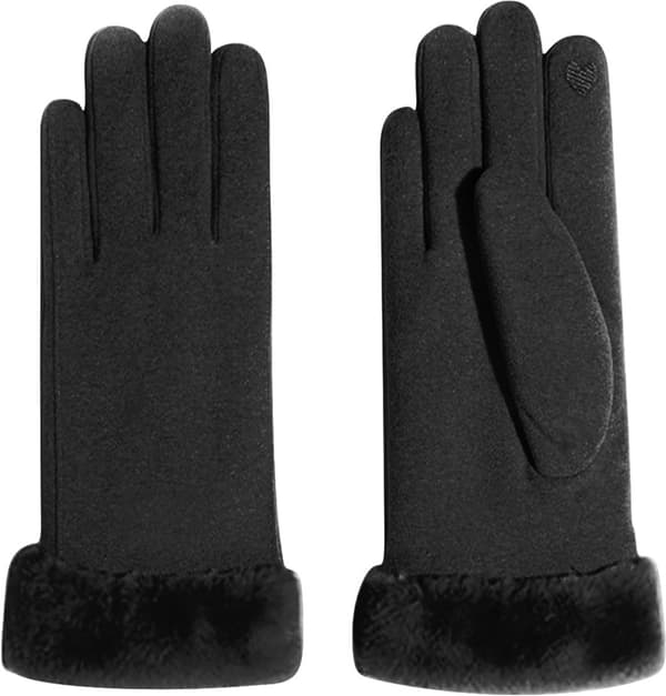 Vinterhandsker, Vindtætte Handsker, Varme Vinterhandsker til Kvinder, Fleeceforede Handsker, Termisk Touchscreen, 20 x 23 cm, Sort