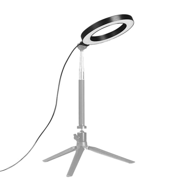 6\" LED-ringlys Dimbar USB 5500K fyllingslampe Lys + Adapter_MGF Light + Adapter
