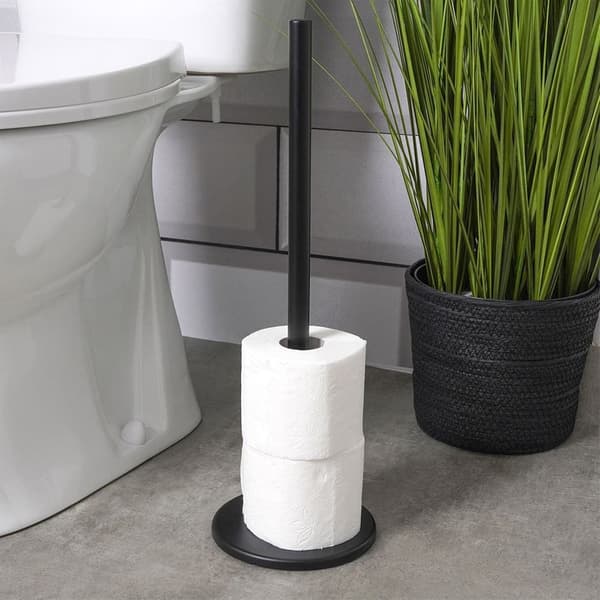 Toiletpapirholder i sort stål, 47 cm_MGF