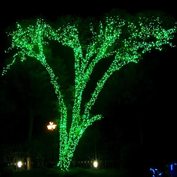 Lysstrimmel med 200 LED-lys, 20 meter lang, til julebelysning Green_MGF Green 400 LED