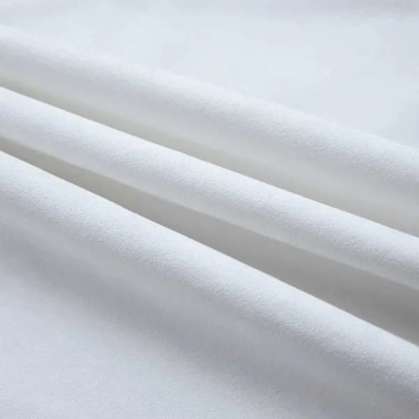 Mörkläggningsgardiner, 2-pack med metallringar, mockakänsla, polyester för vardagsrum sovrum, benvit 140 x 175 cm Vit